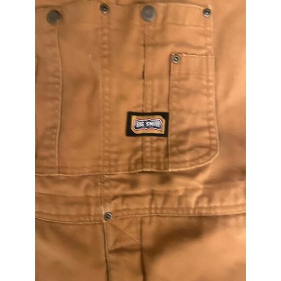 Big Smith Overalls Mens XL 42-44 Brown Work Bibs Mechanic Farming Chore Barn - Picture 8 of 11